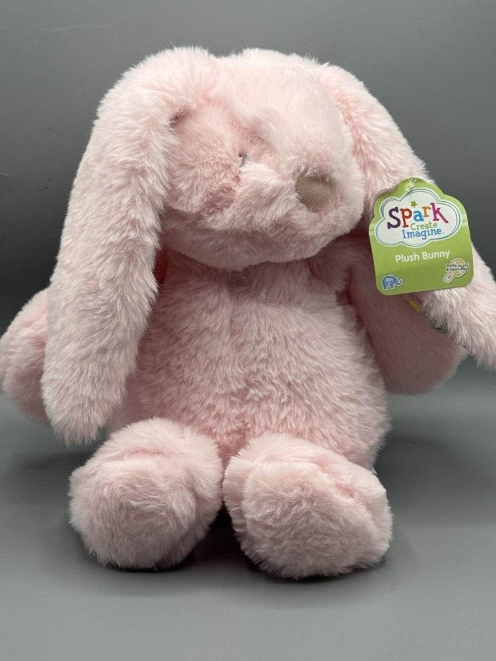 Spark Create Imagine Pink Bunny Rabbit Plush Rattle 14" NEW